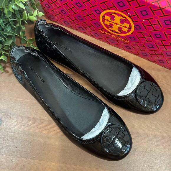 Tory Burch Minnie Travel Patent Leather Ballet Flats Size 5.5 - Picture 2 of 7